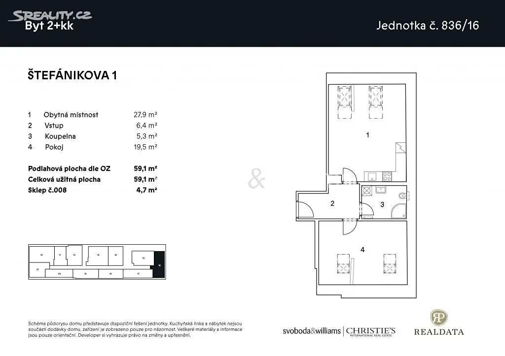 Prodej bytu 2+kk 59 m², Štefánikova, Brno - Veveří