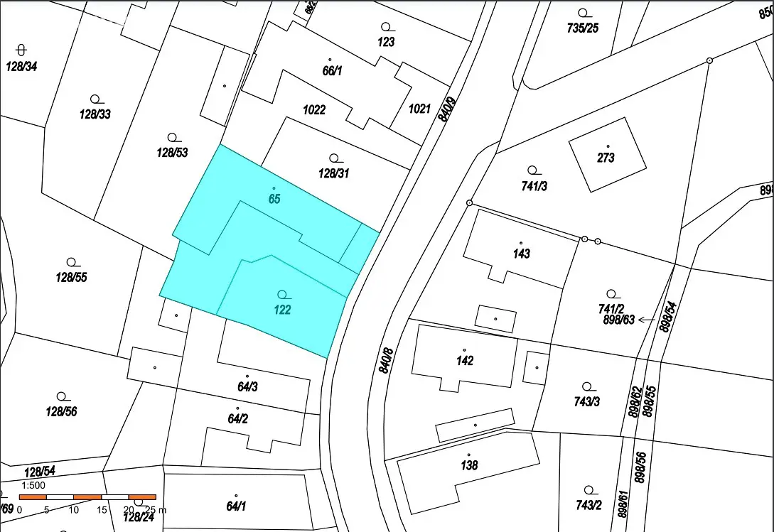 Prodej  stavebního pozemku 895 m², Tuněchody, okres Chrudim