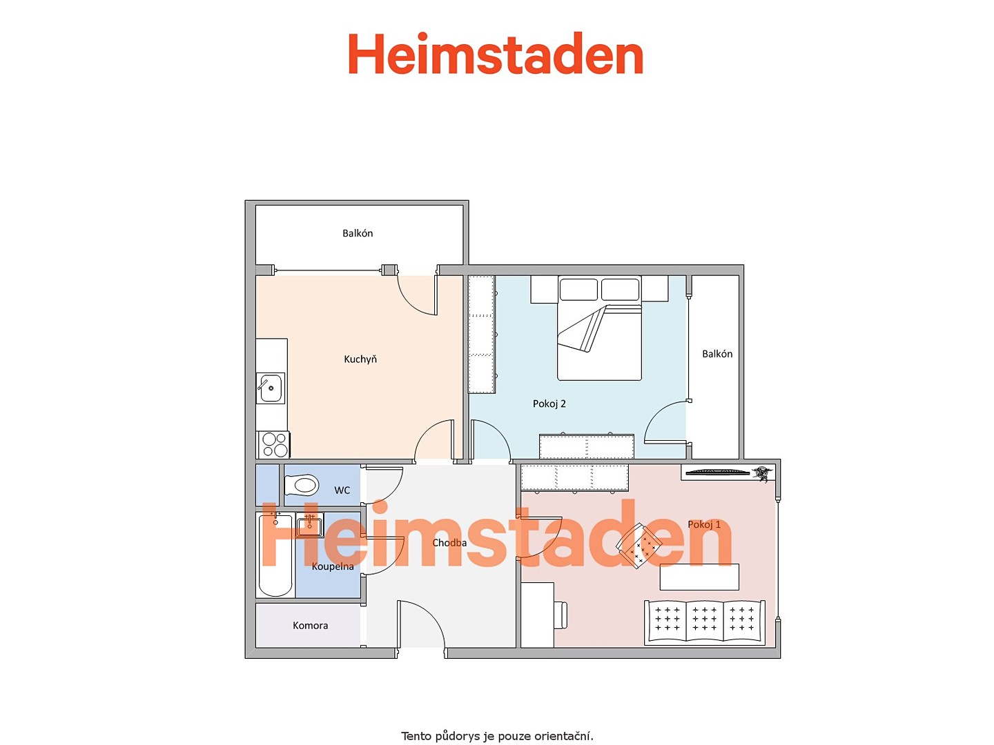 Pronájem bytu 2+1 59 m², Masarykova třída, Orlová - Lutyně