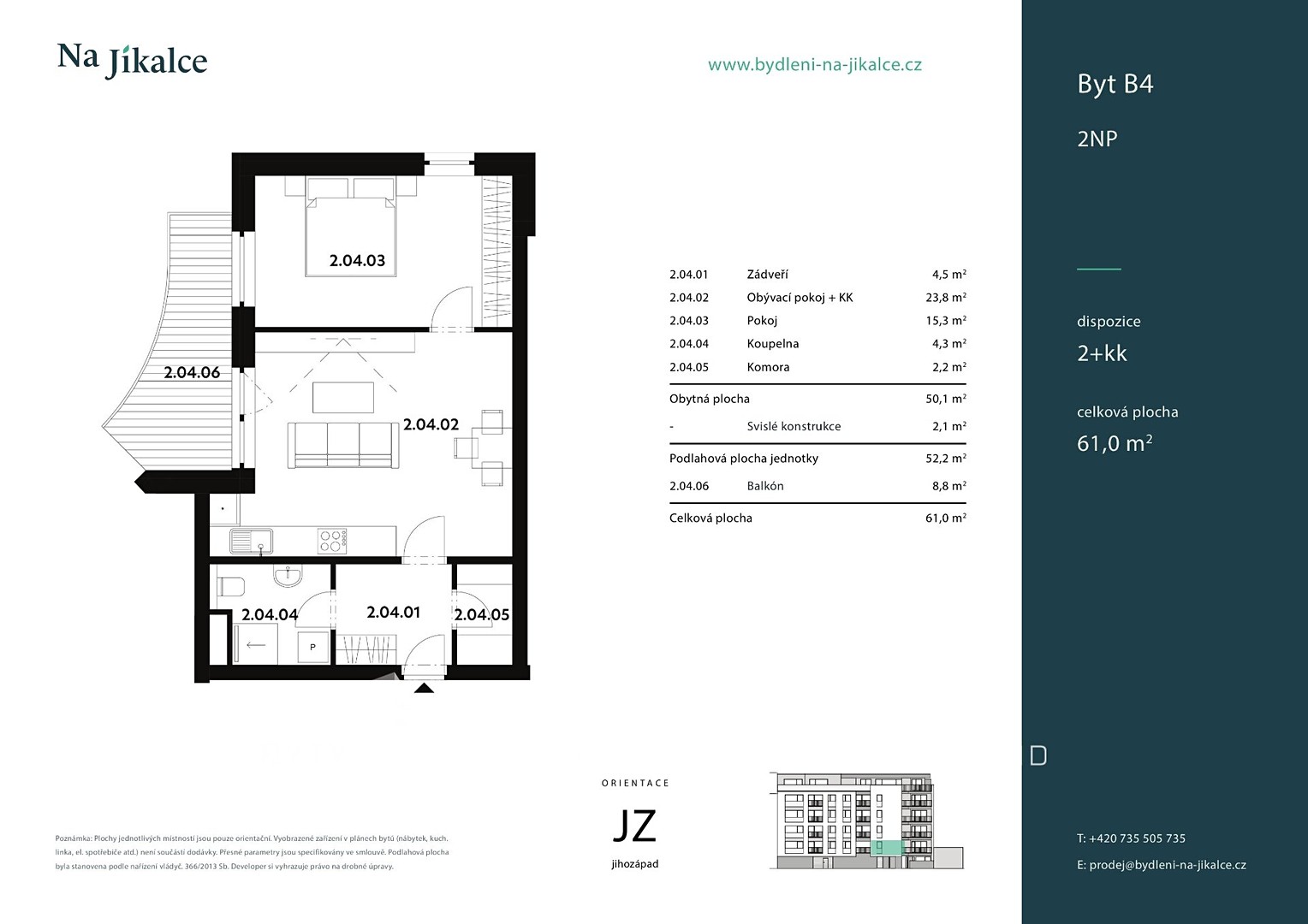 Prodej bytu 2+kk 61 m², Na Jíkalce, Plzeň - Jižní Předměstí