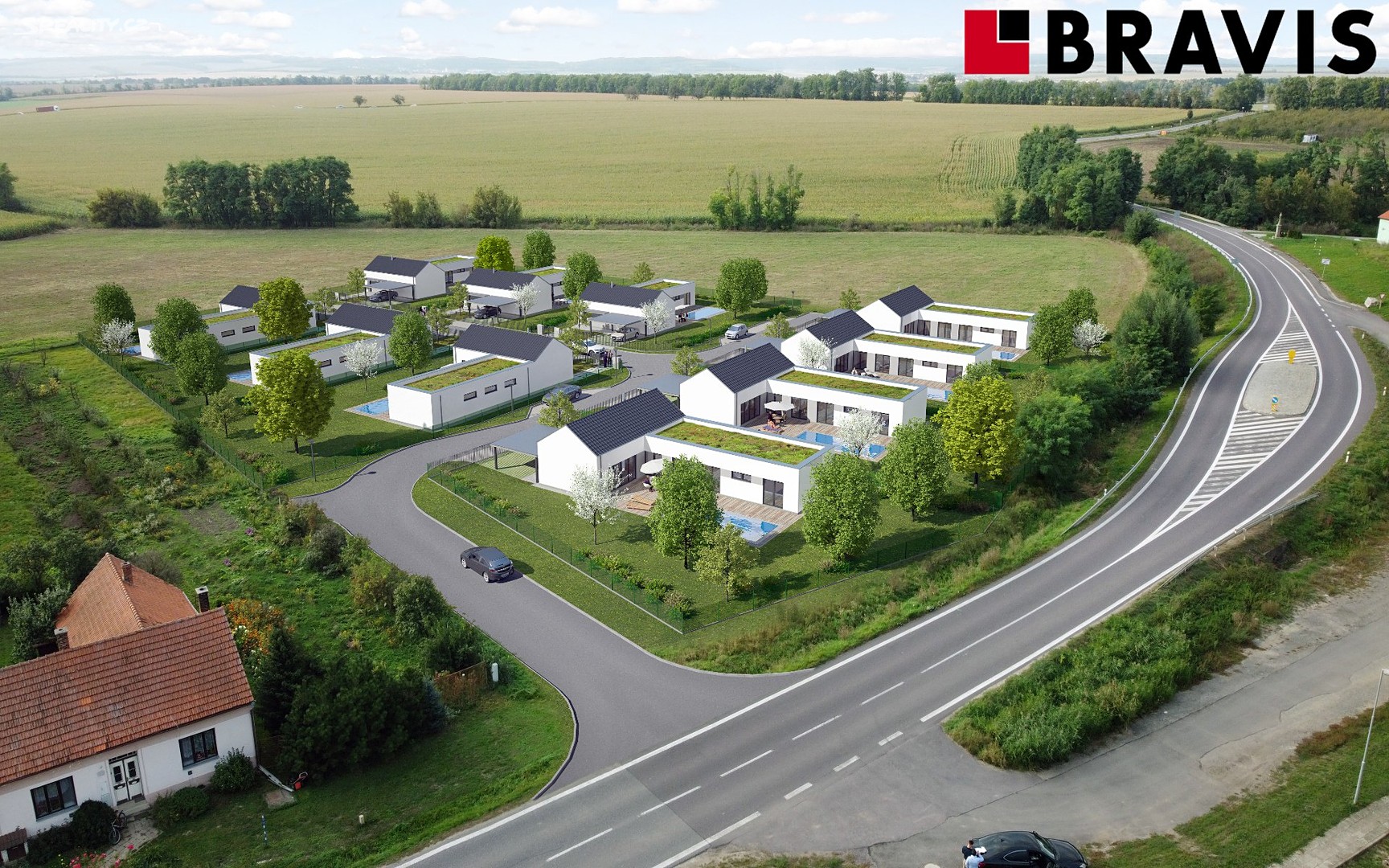 Prodej  stavebního pozemku 753 m², Branišovice, okres Brno-venkov