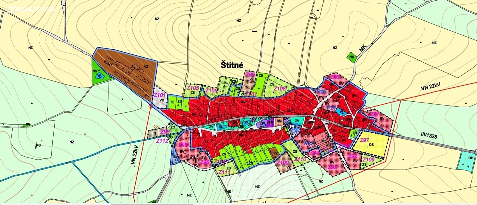 Prodej  stavebního pozemku 1 405 m², Žirovnice, okres Pelhřimov