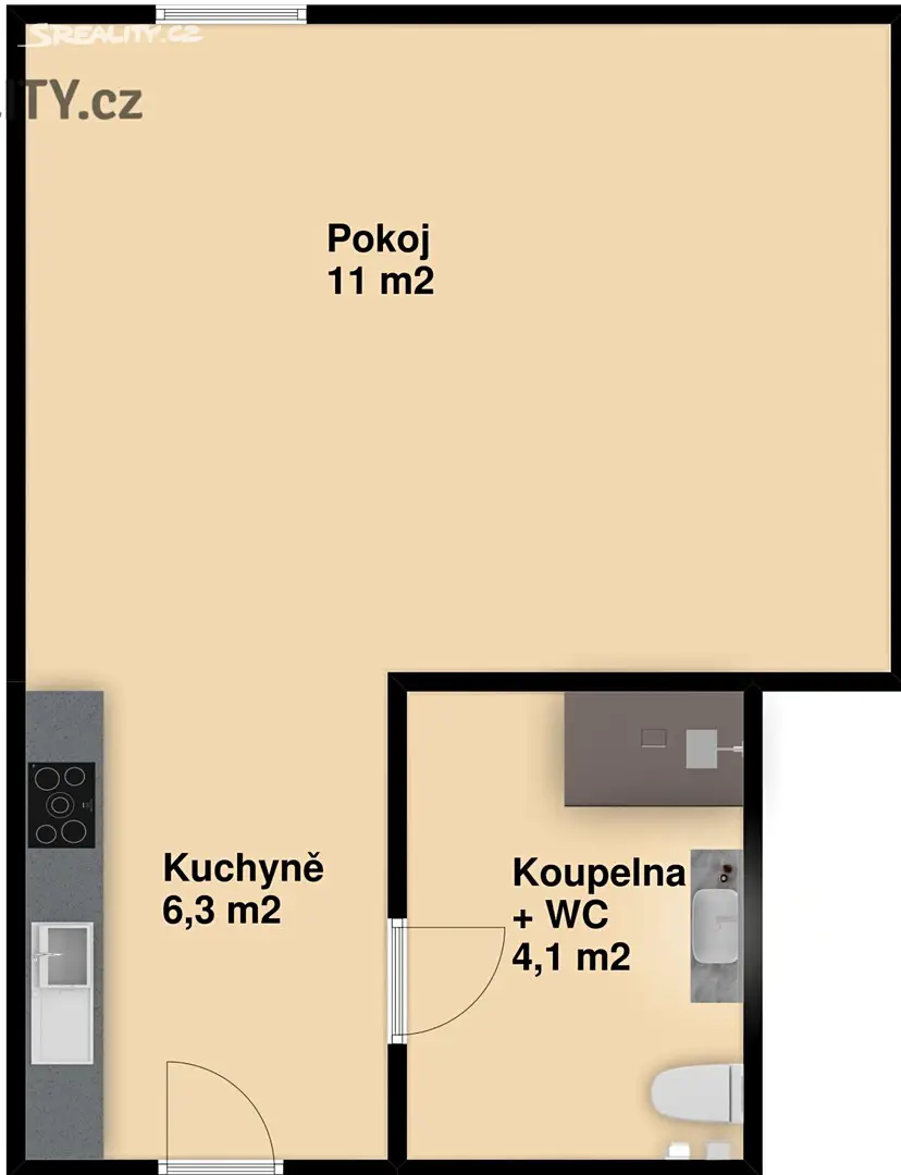 Pronájem bytu 1+kk 21 m², Šatovská, Znojmo - Oblekovice