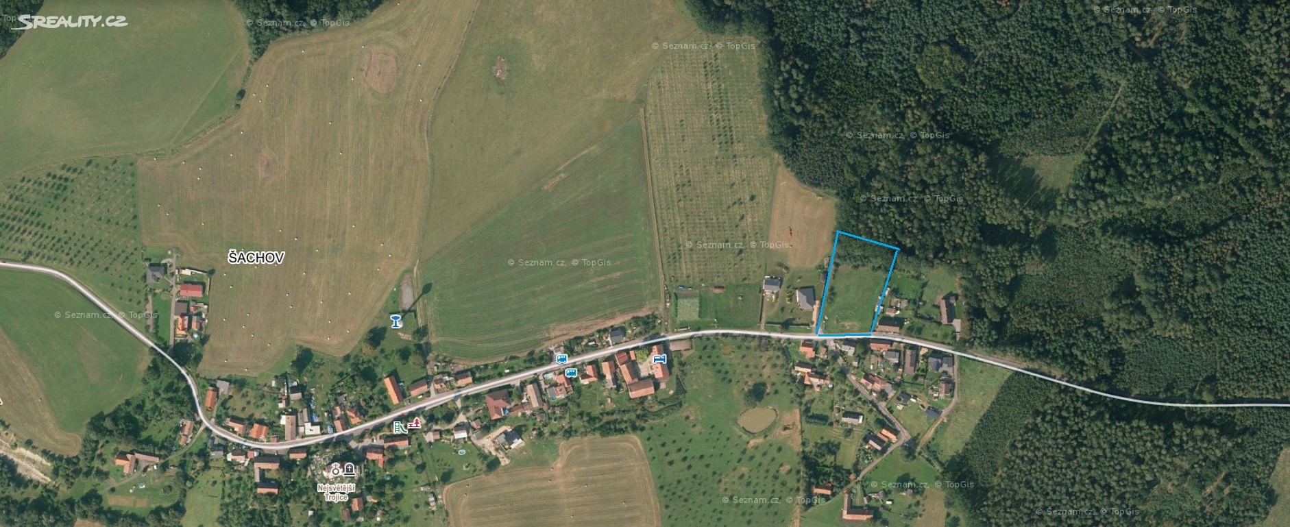 Prodej  stavebního pozemku 4 339 m², Borohrádek - Šachov, okres Rychnov nad Kněžnou