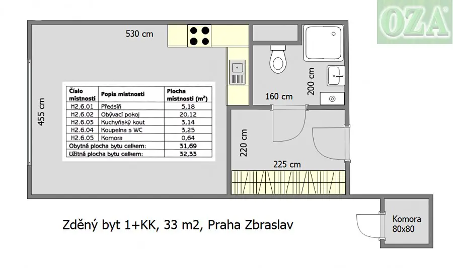 Prodej bytu 1+kk 33 m², Praha 5 - Zbraslav