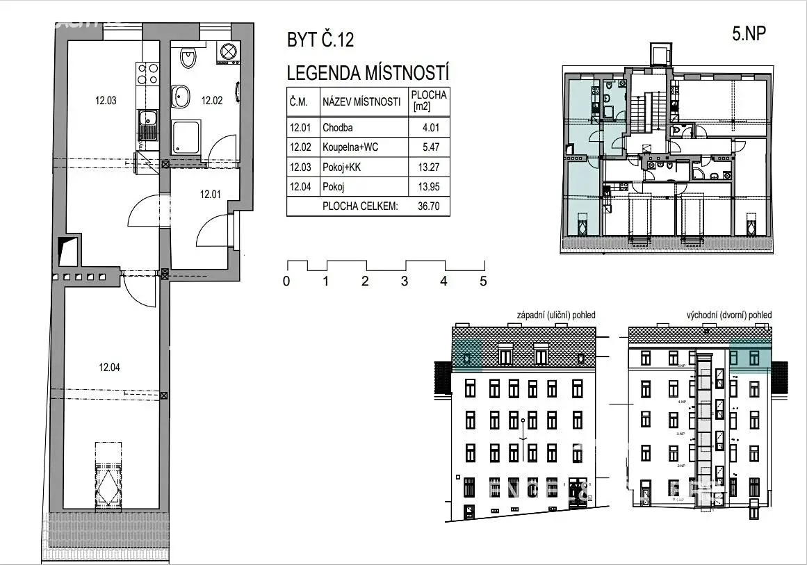 Pronájem bytu 2+kk 39 m² (Mezonet), Chlumova, Praha 3 - Žižkov
