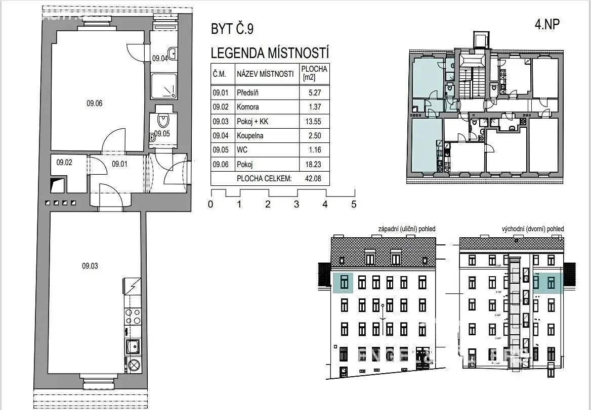 Pronájem bytu 2+kk 42 m², Chlumova, Praha 3 - Žižkov