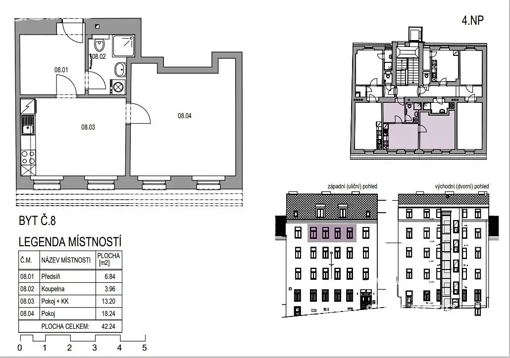 Pronájem bytu 2+kk 42 m², Chlumova, Praha 3 - Žižkov