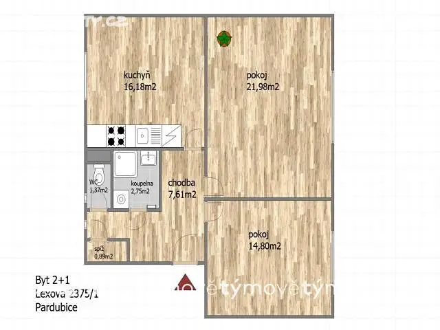 Pronájem bytu 3+kk 71 m², Lexova, Pardubice - Zelené Předměstí