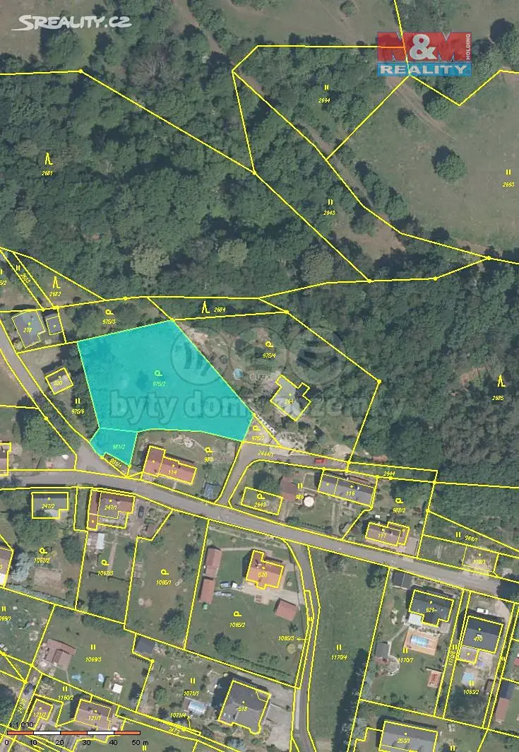 Prodej  stavebního pozemku 2 091 m², Růžová, okres Děčín