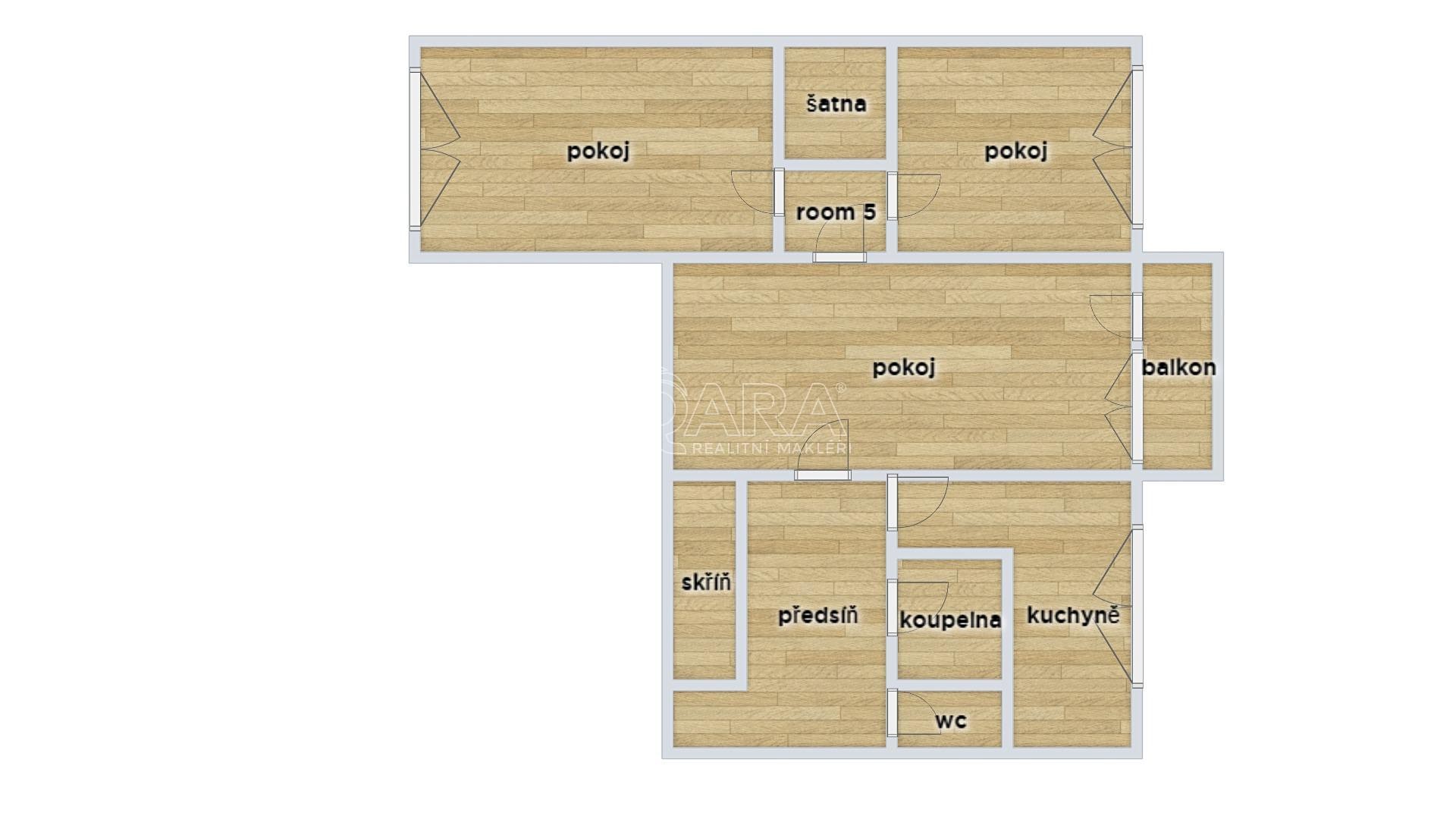 Pronájem bytu 3+1 74 m², Karafiátová, Olomouc - Neředín