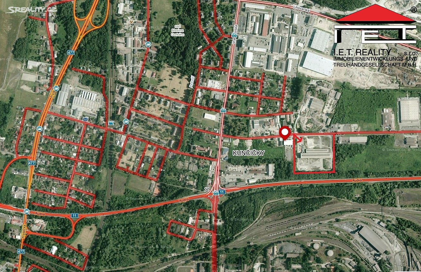 Pronájem  komerčního pozemku 5 000 m², Střádalů, Ostrava - Kunčičky