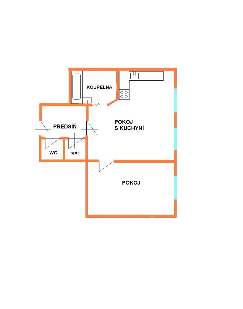 Pronájem bytu 2+kk 40 m², Gorkého, Brno - Veveří