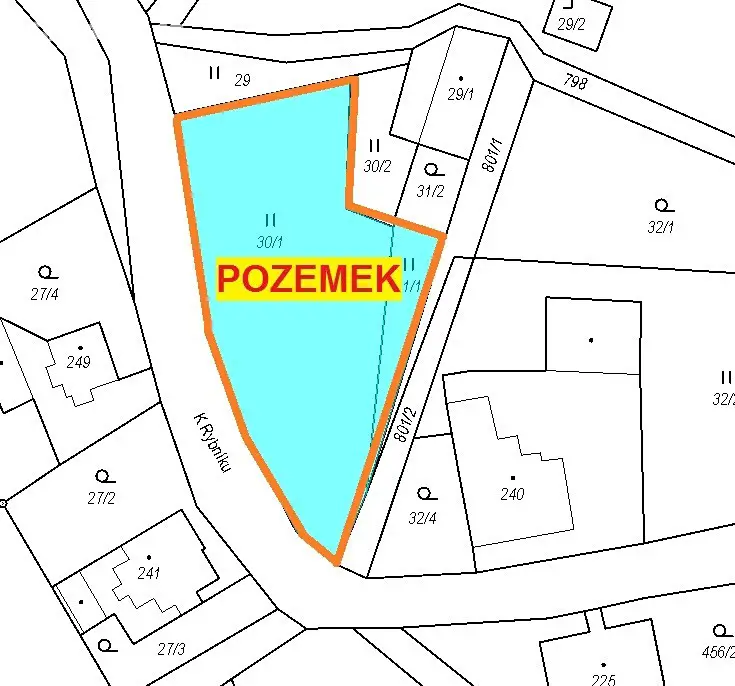 Prodej  stavebního pozemku 1 224 m², K Rybníku, Dolní Poustevna - Horní Poustevna