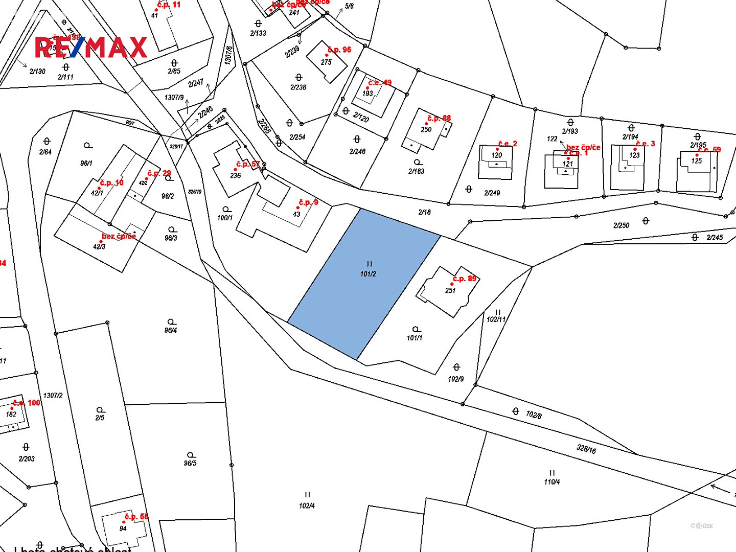 Prodej  stavebního pozemku 1 056 m², Mladošovice, okres České Budějovice