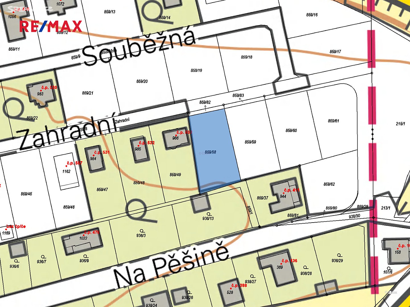 Prodej  stavebního pozemku 887 m², Žebrák, okres Beroun