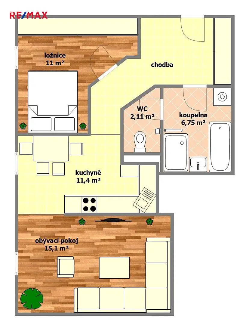 Prodej bytu 2+1 59 m² (Podkrovní), Hornická, Dubňany