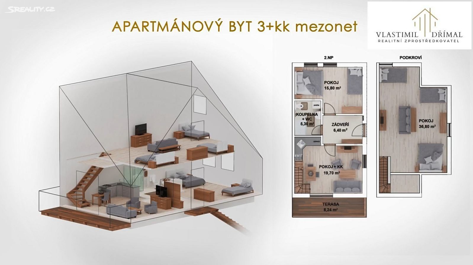 Prodej bytu 3+kk 92 m², Václavov u Bruntálu - Horní Václavov, okres Bruntál