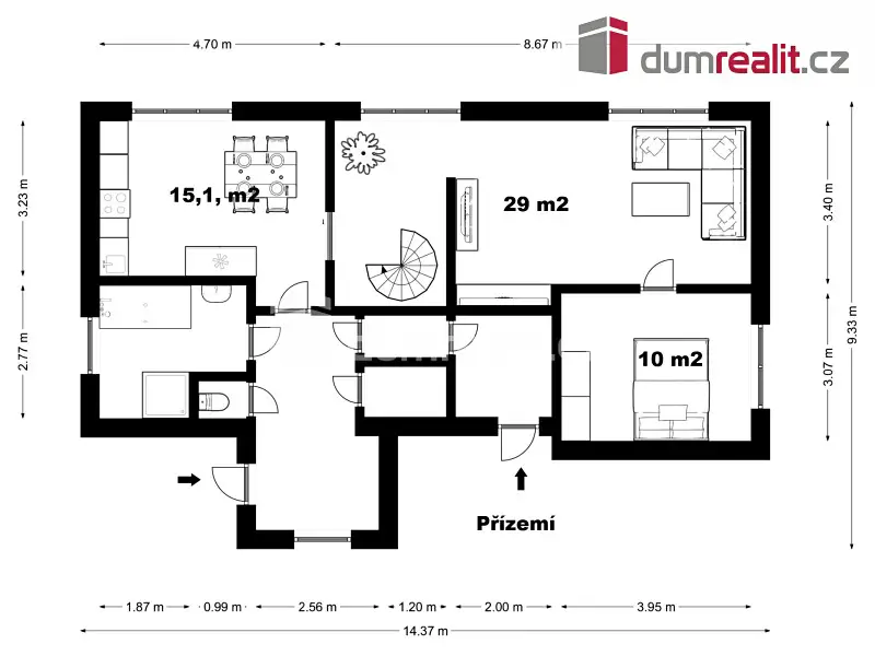 Prodej  rodinného domu 145 m², pozemek 1 200 m², Nový Křenov, Kájov