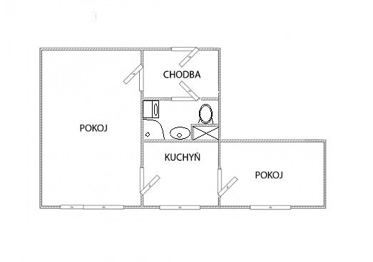 Pronájem bytu 2+1 40 m², Řecká, Ostrava - Poruba