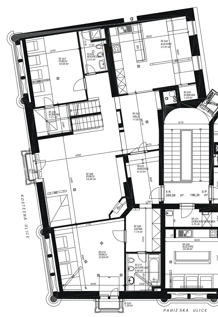 Pronájem bytu atypické 220 m², Pařížská, Praha 1 - Staré Město