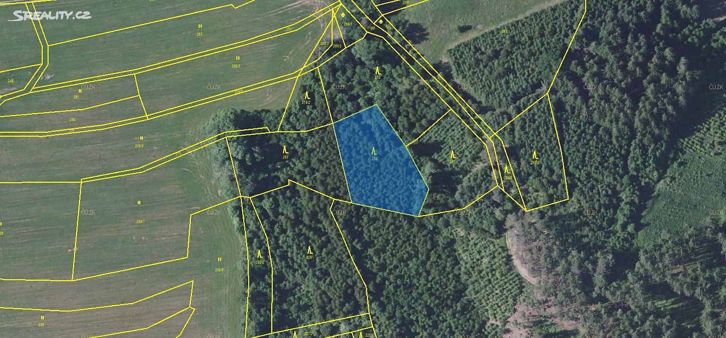 Prodej  lesa 2 176 m², Pertoltice - Laziště, okres Kutná Hora