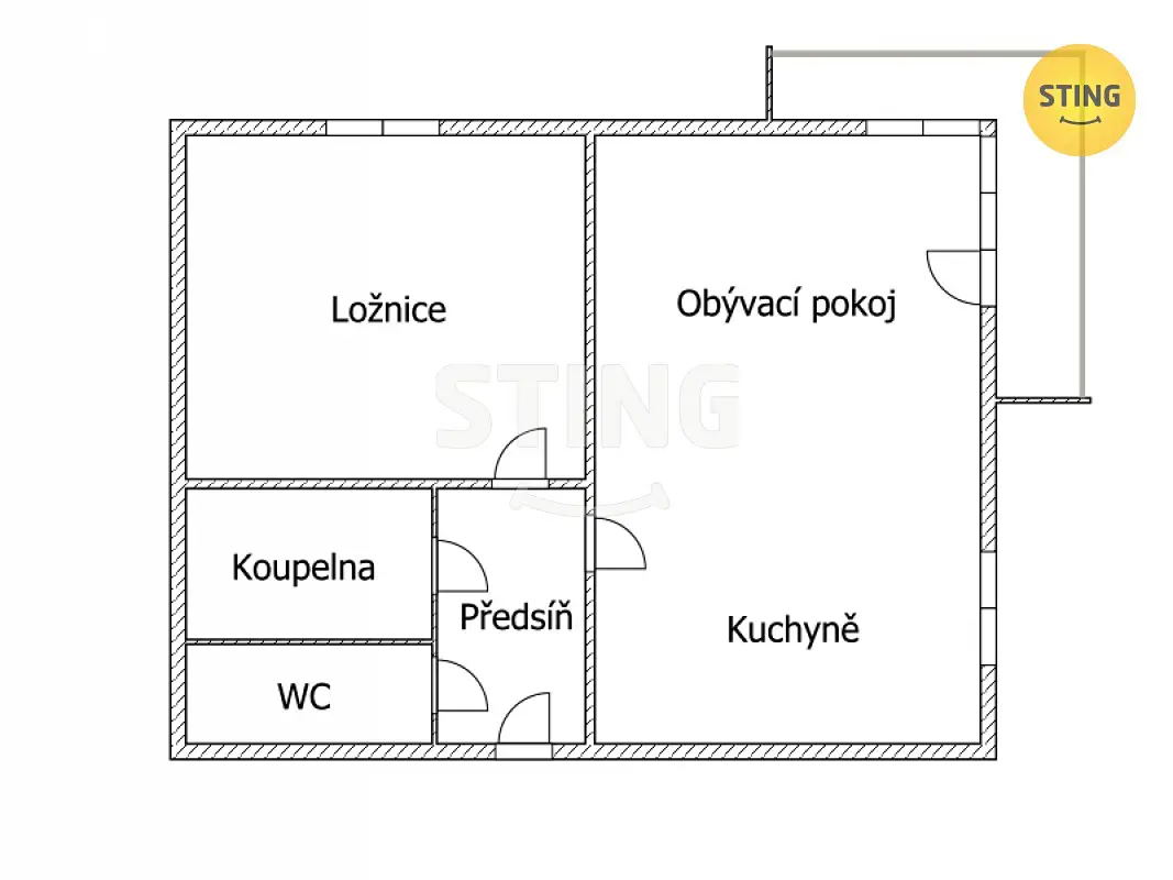 Pronájem bytu 2+kk 43 m², Palackého, Loštice