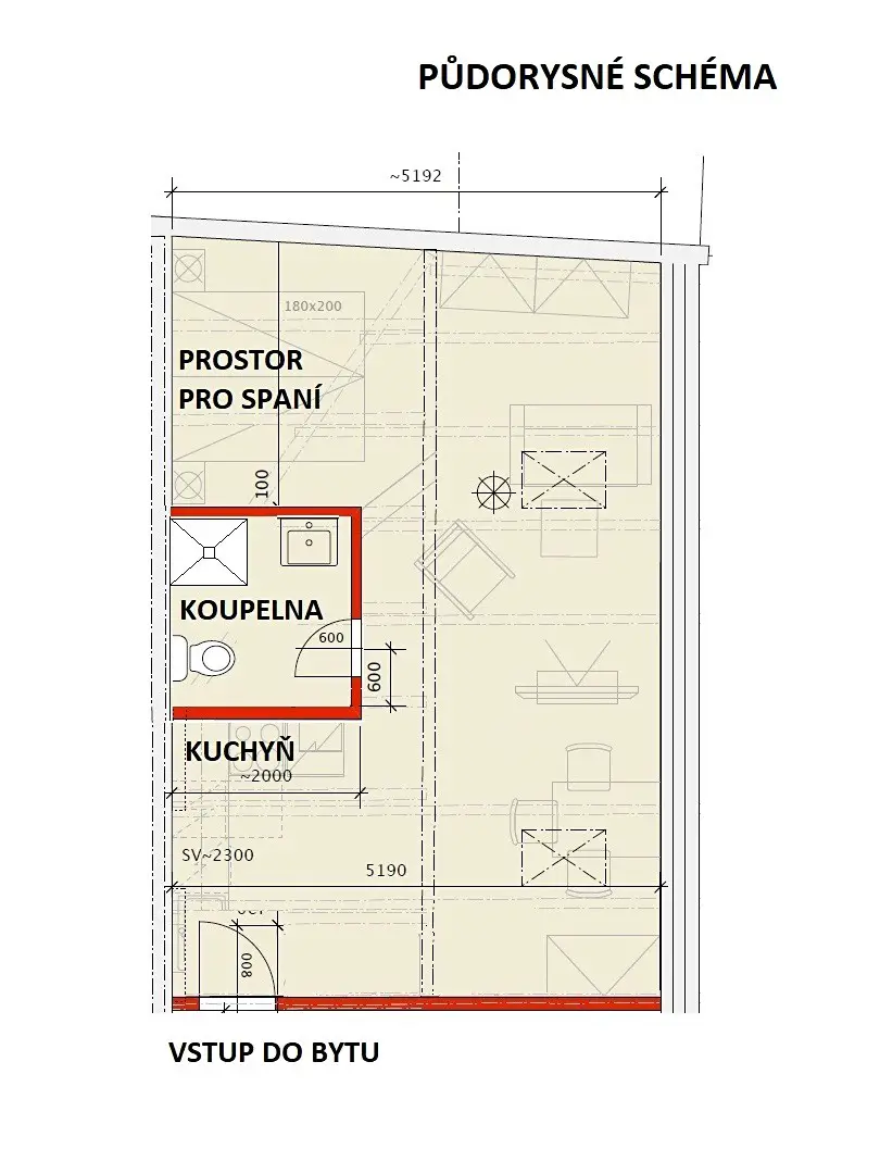 Pronájem bytu 1+kk 37 m², Kostelíček, Brno - Líšeň
