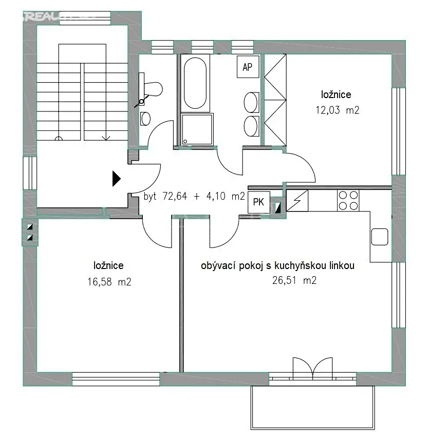 Prodej bytu 3+kk 76 m², V Zahrádkách, Čelákovice - Záluží