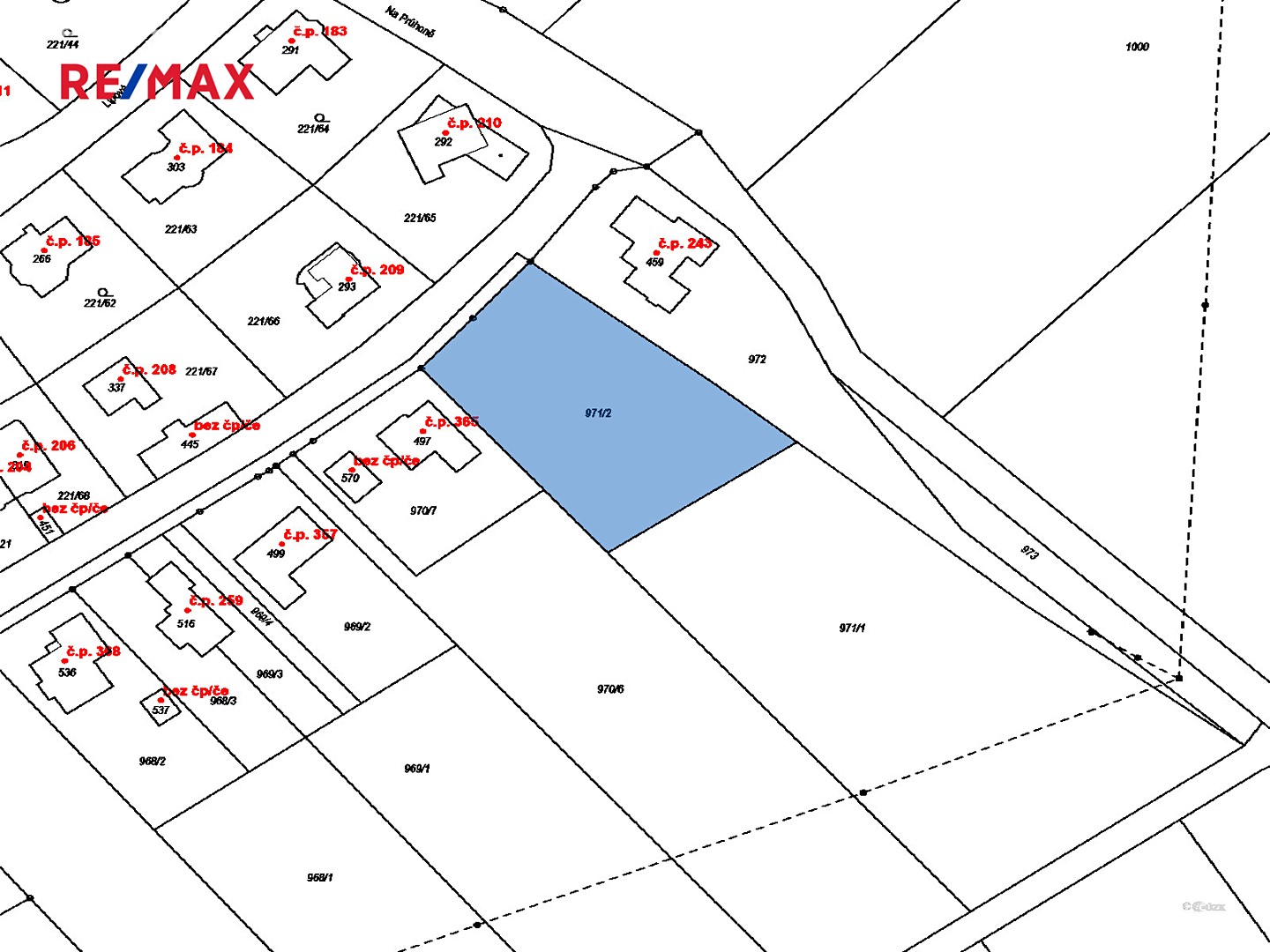 Prodej  stavebního pozemku 2 001 m², Horní, Dobřejovice