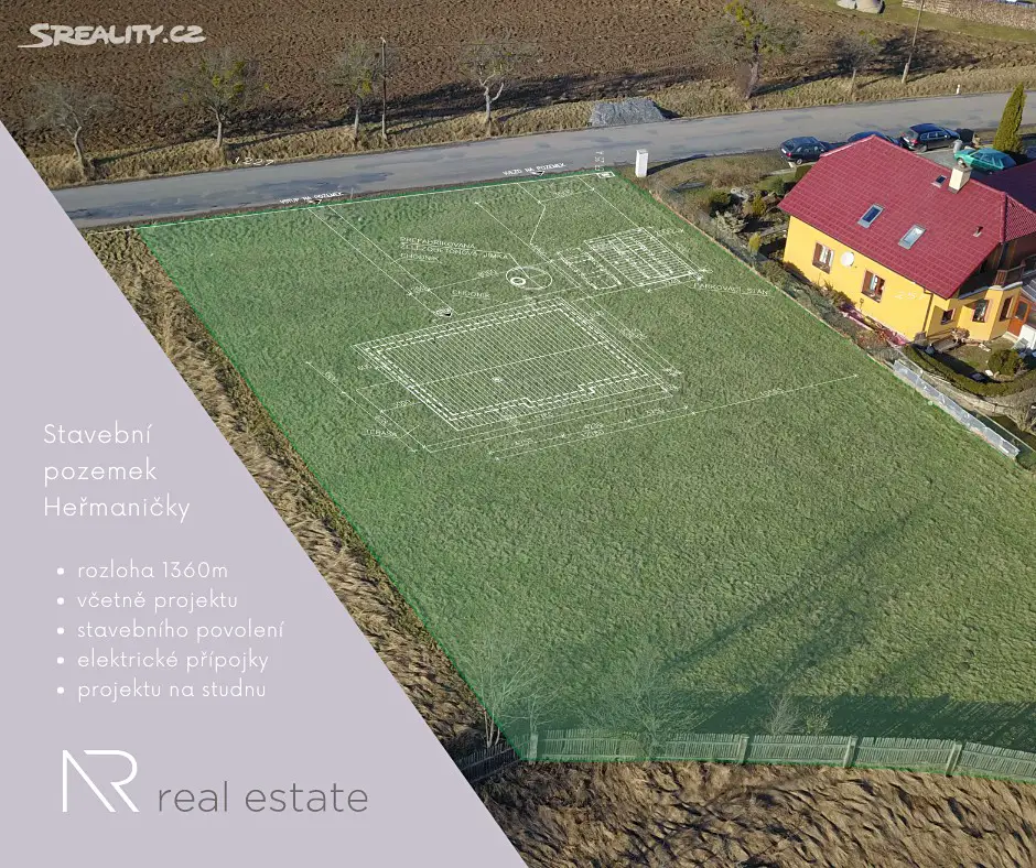 Prodej  stavebního pozemku 1 360 m², Heřmaničky, okres Benešov