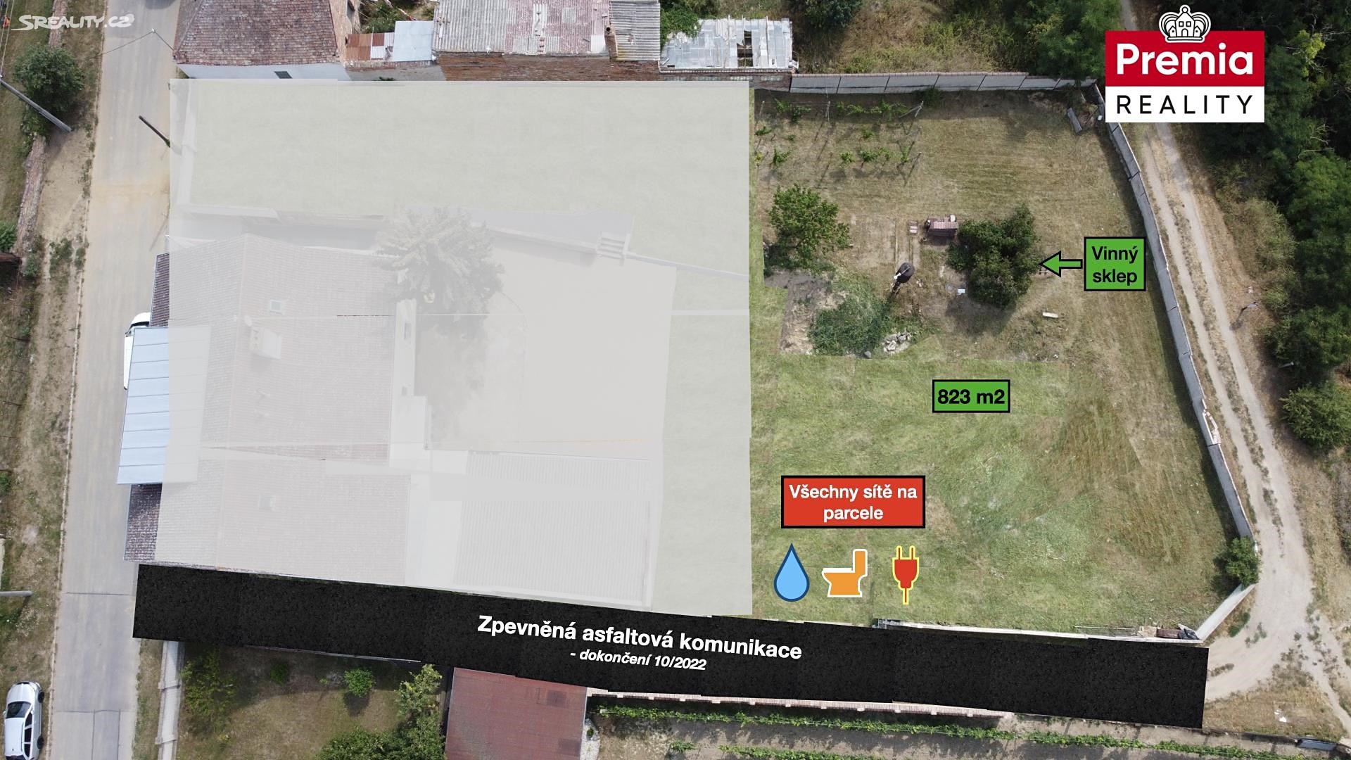 Prodej  stavebního pozemku 823 m², Hrádek, okres Znojmo