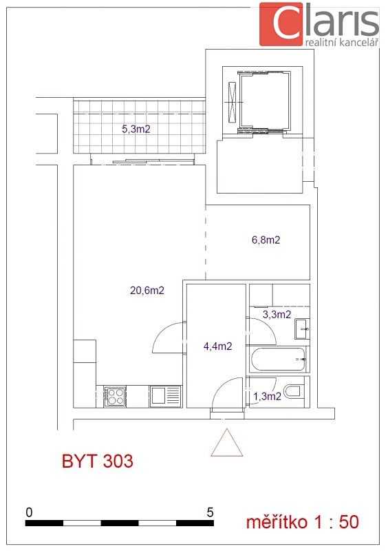 Pronájem bytu 1+kk 41 m², Hoblíkova, Nový Jičín