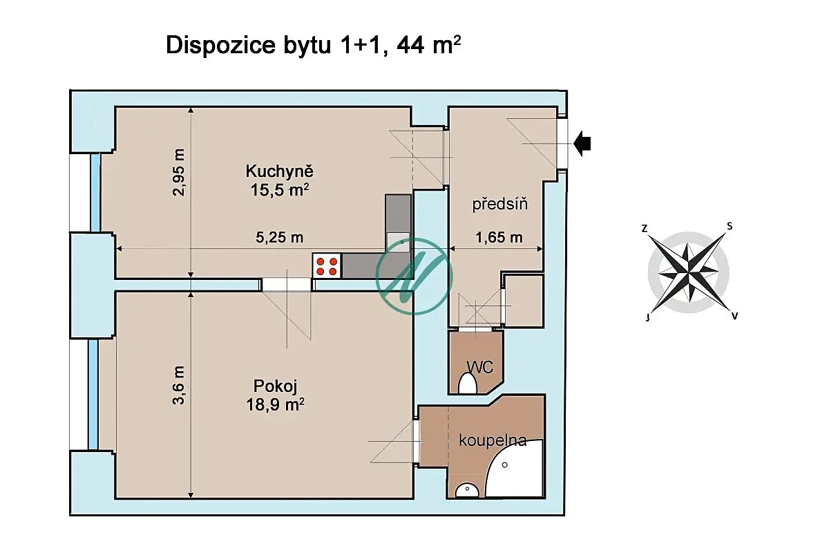 Pronájem bytu 1+1 44 m², U družstva Ideál, Praha 4 - Nusle