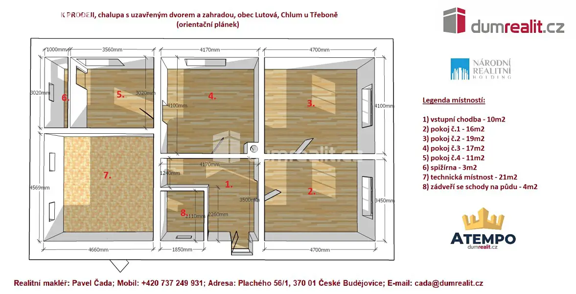 Prodej  chalupy 152 m², pozemek 921 m², Chlum u Třeboně - Lutová, okres Jindřichův Hradec
