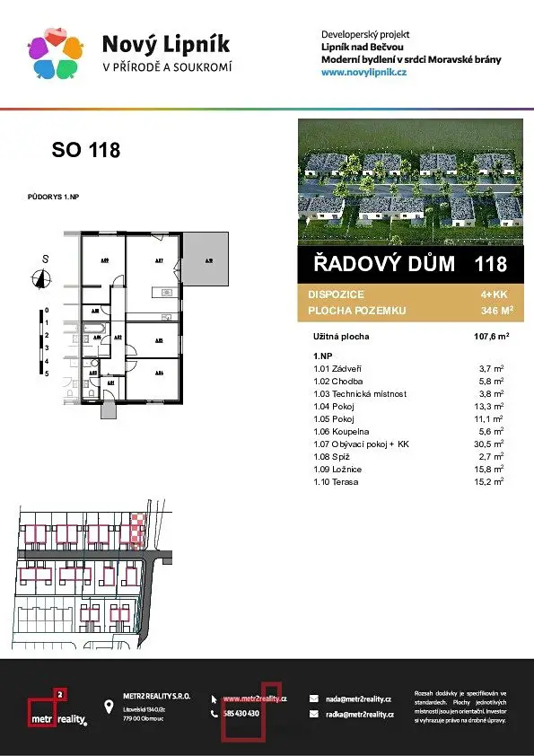 Prodej  rodinného domu 108 m², pozemek 471 m², Na Výsluní, Lipník nad Bečvou - Lipník nad Bečvou I-Město