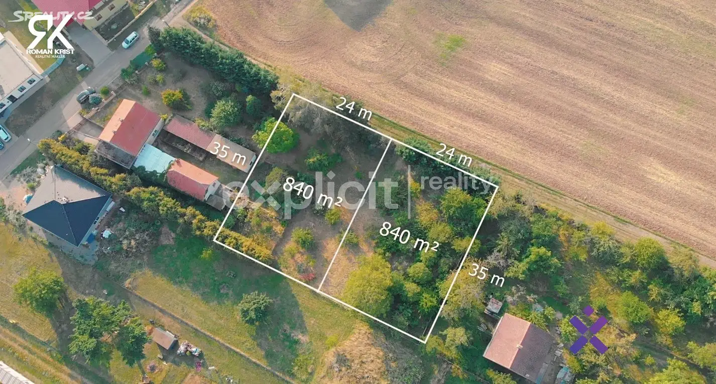 Prodej  stavebního pozemku 840 m², Prusy-Boškůvky - Moravské Prusy, okres Vyškov