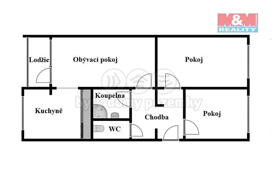 Pronájem bytu 3+1 72 m², Slancova, Praha 8 - Kobylisy