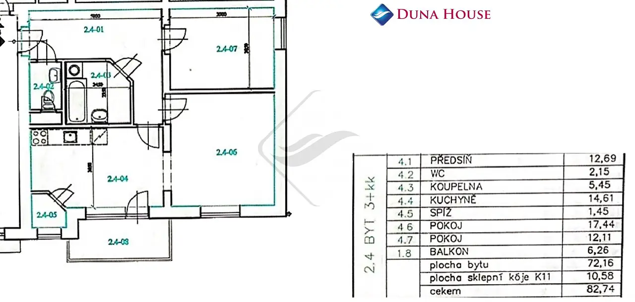 Prodej bytu 2+1 72 m², Oranžová, Chrášťany