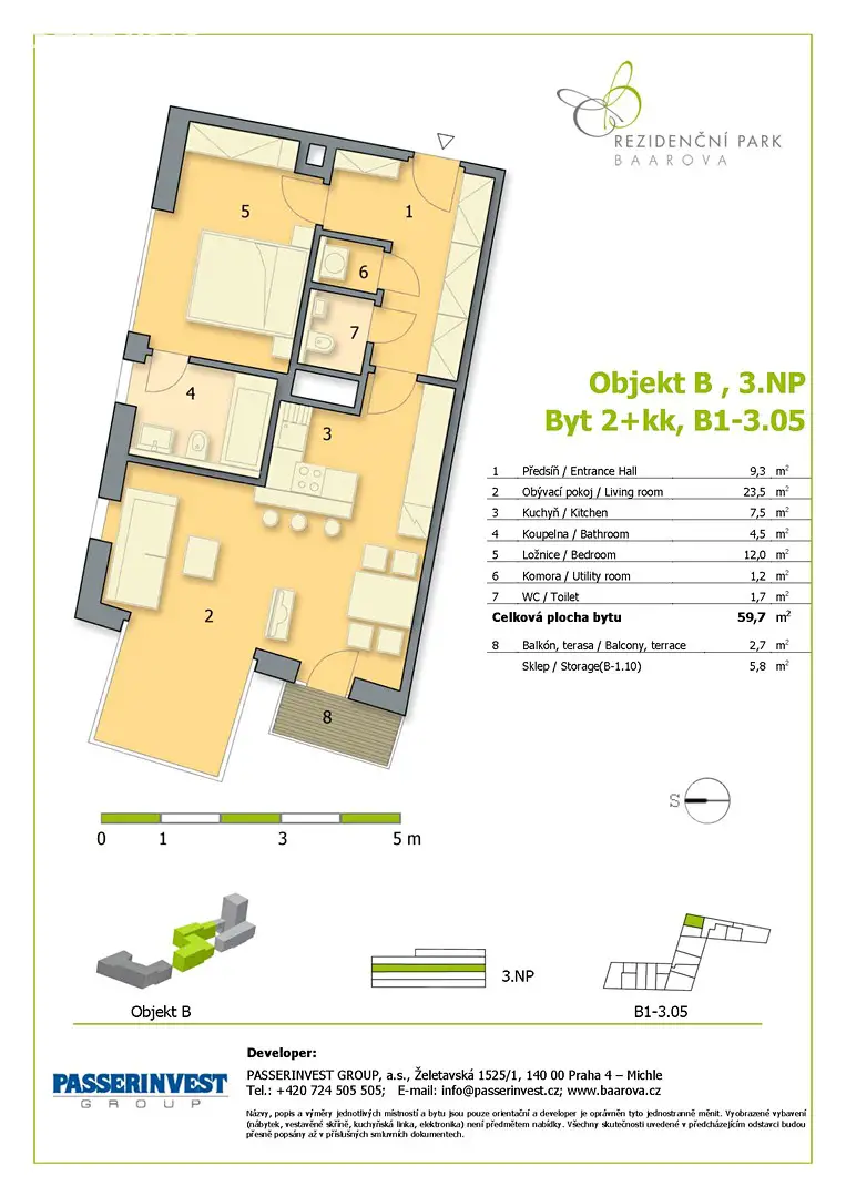 Prodej bytu 2+kk 59 m², Baarova, Praha 4 - Michle