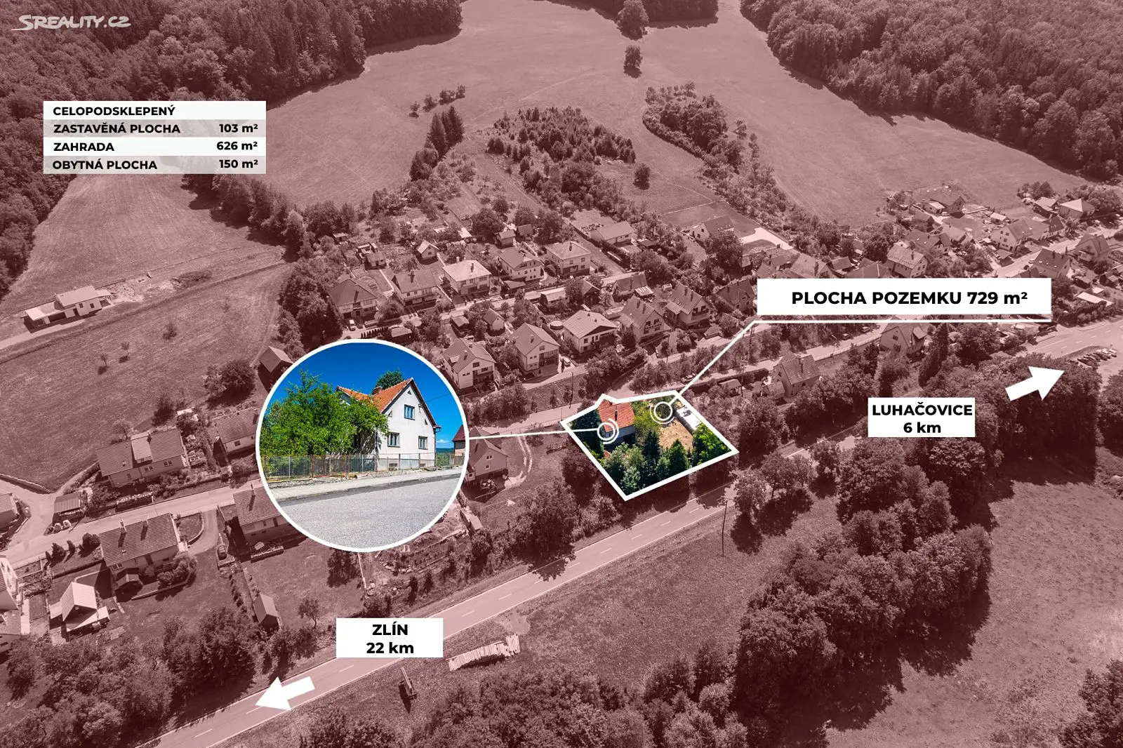Prodej  rodinného domu 260 m², pozemek 732 m², Dolní Lhota, okres Zlín