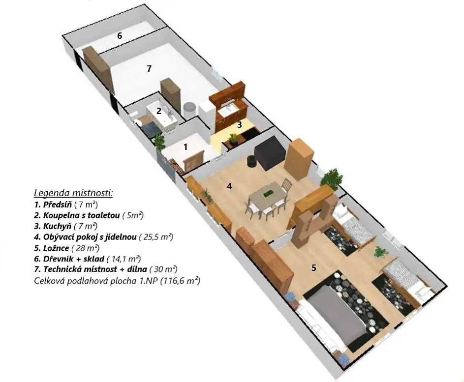 Prodej  rodinného domu 117 m², pozemek 1 193 m², Tomice, okres Benešov