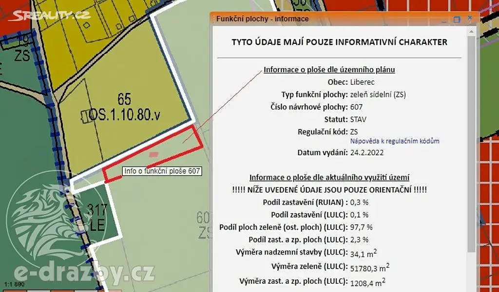 Prodej  louky 1 585 m², Liberec - Liberec XVIII-Karlinky, okres Liberec