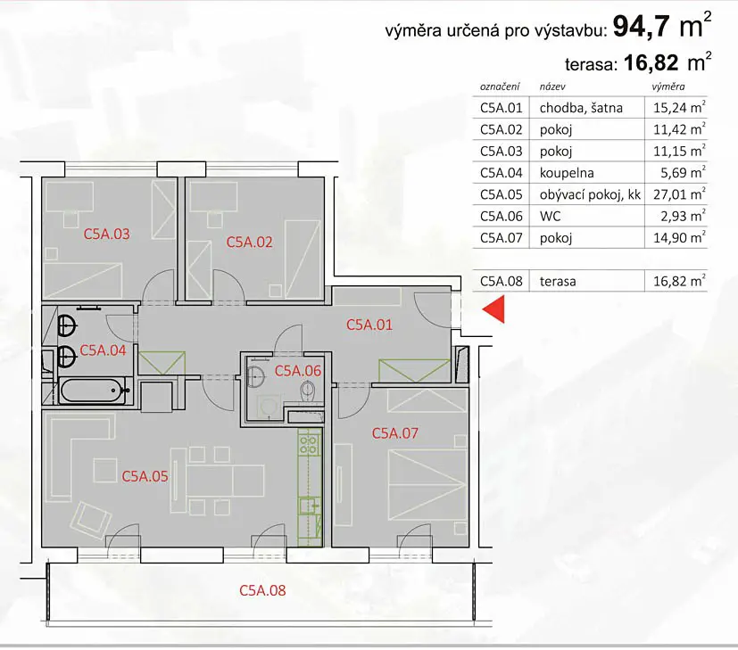 Pronájem bytu 4+kk 94 m², Palackého nám., Rosice