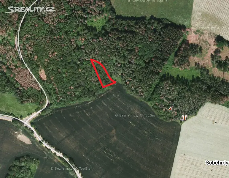 Prodej  lesa 956 m², Soběhrdy, okres Benešov