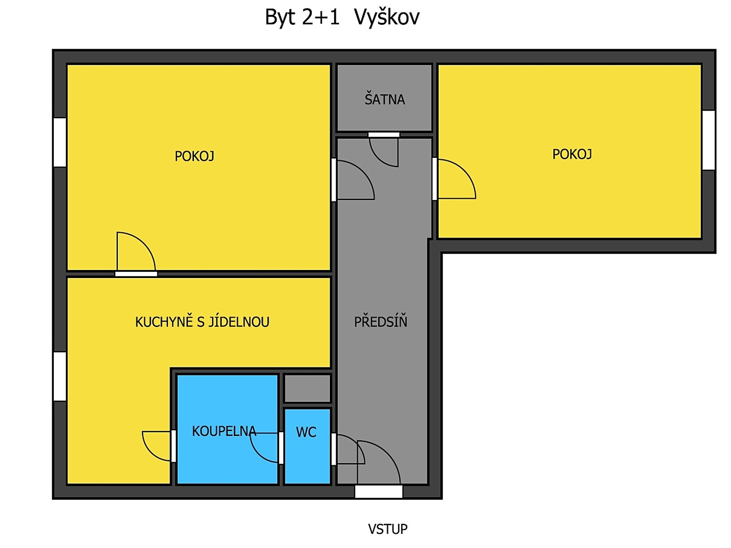 Prodej bytu 2+1 55 m², Vyškov, okres Vyškov