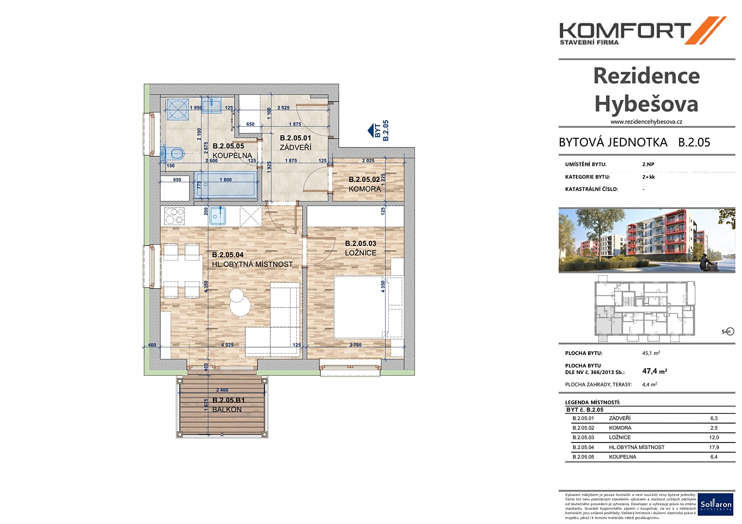 Prodej bytu 2+kk 45 m², Hybešova, Vyškov - Vyškov-Předměstí