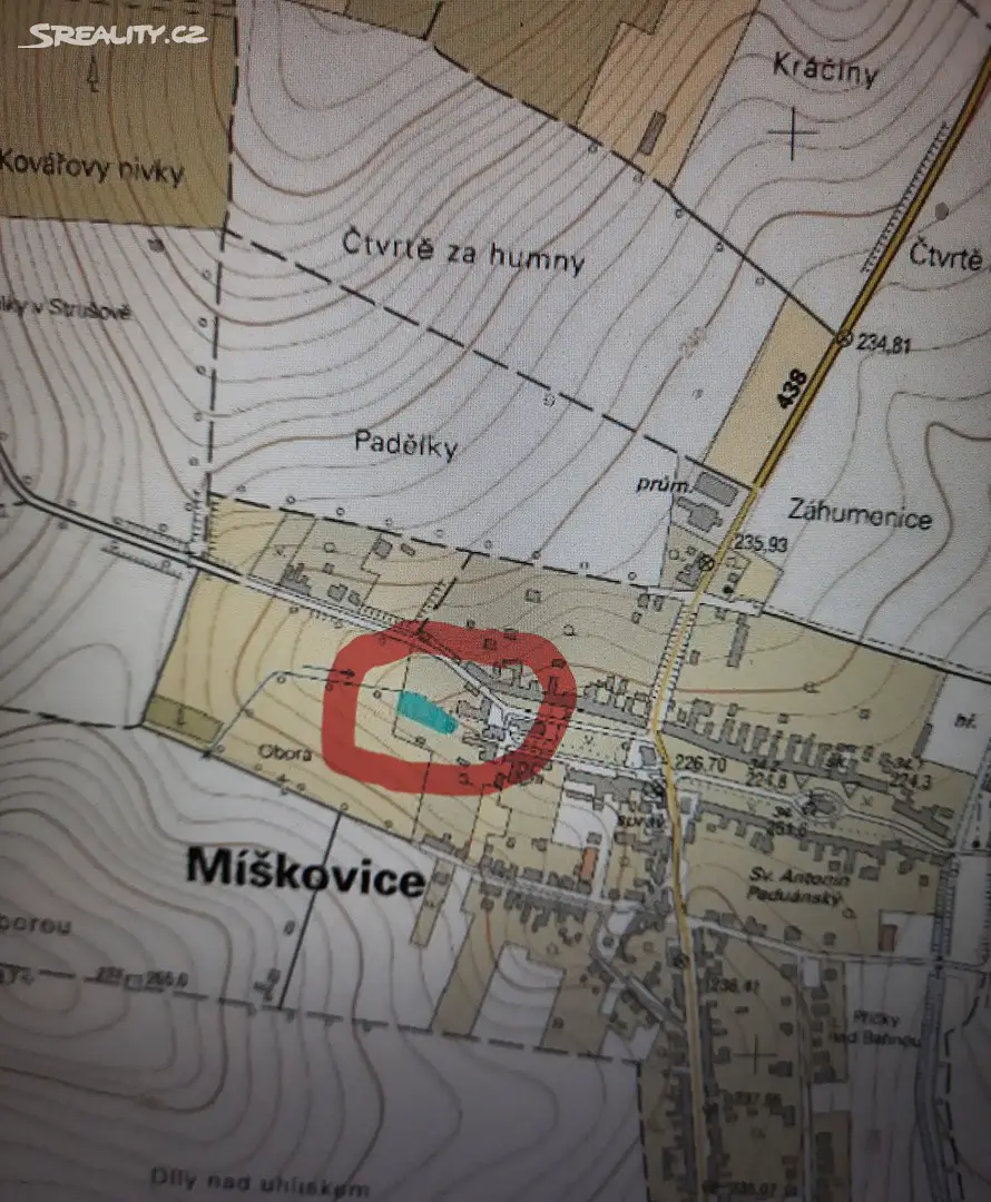 Prodej  stavebního pozemku 1 575 m², Míškovice, okres Kroměříž