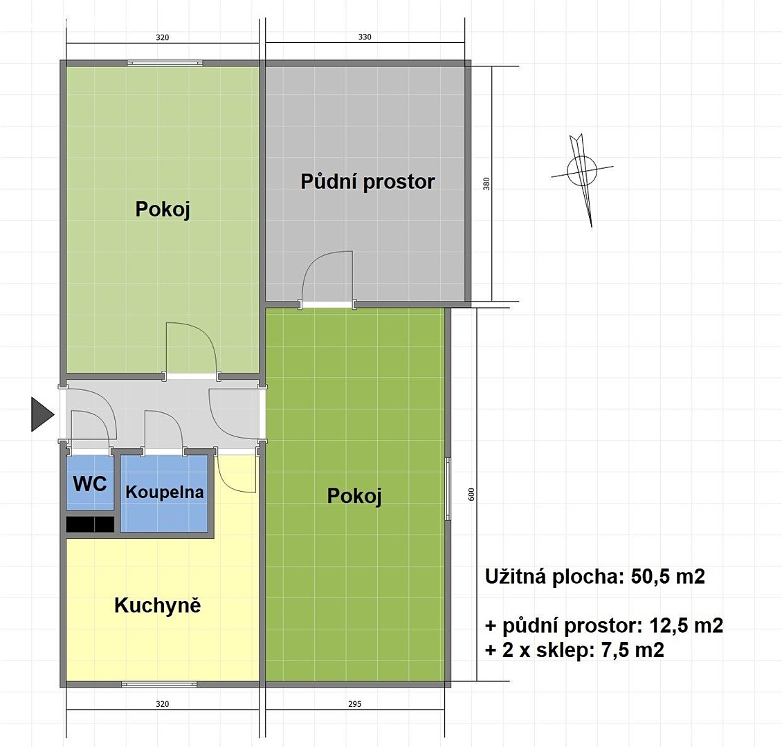 Prodej bytu 2+1 50 m², Husova, Lanškroun - Žichlínské Předměstí