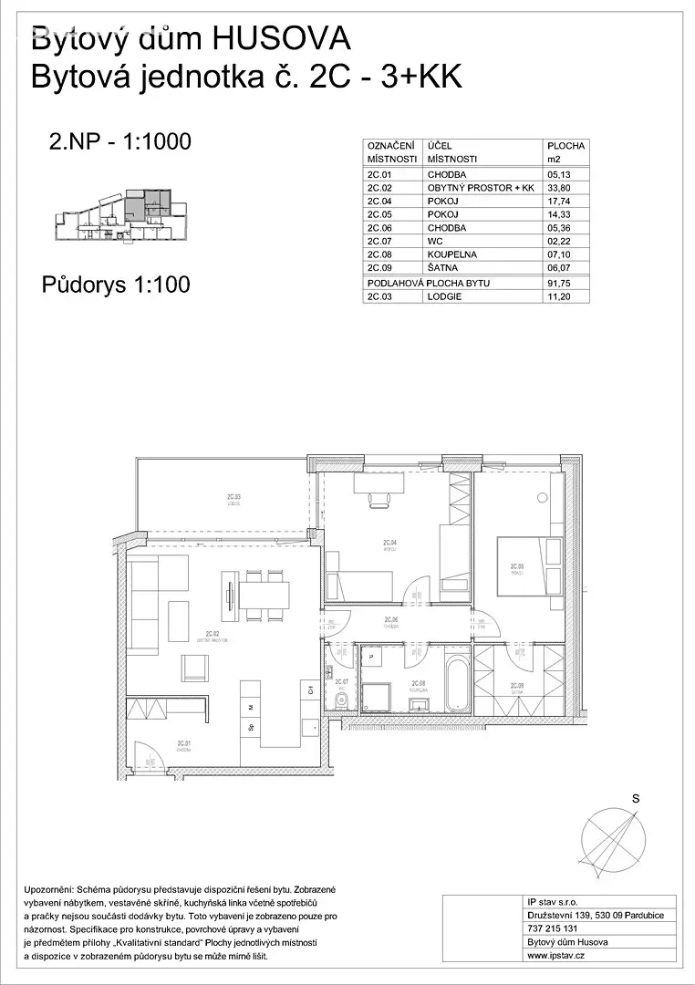 Prodej bytu 3+kk 91 m², Husova, Pardubice - Bílé Předměstí